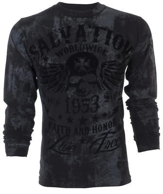 Archaic Affliction Mens Mens Thermal shirt BLACK TIDE Black Biker S 3XL 4 590 274864312134