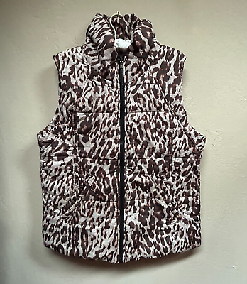 Leopard print best sale puffer vest