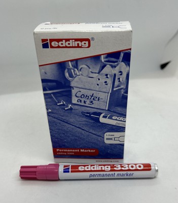 Edding 3300 Permanent Bullet Markers 009 Pink Magenta Box Of 10 1-5 mm New
