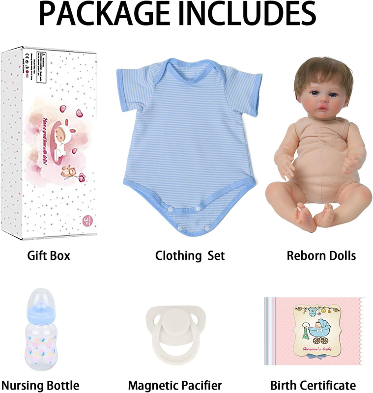Lifelike Reborn Baby Dolls Boy 18 Inches Newborn Baby Dolls That Look Real wi...