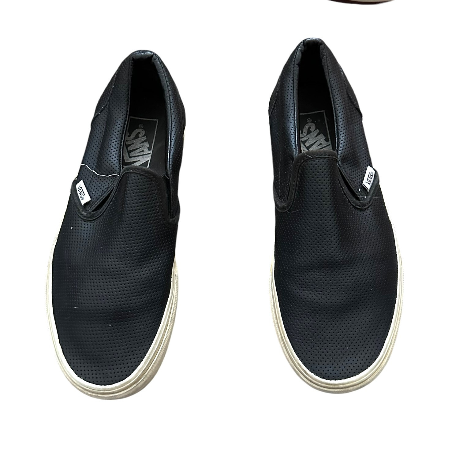 Vans Loafers Shoes Womens size 7.5 Black Perforated Leather