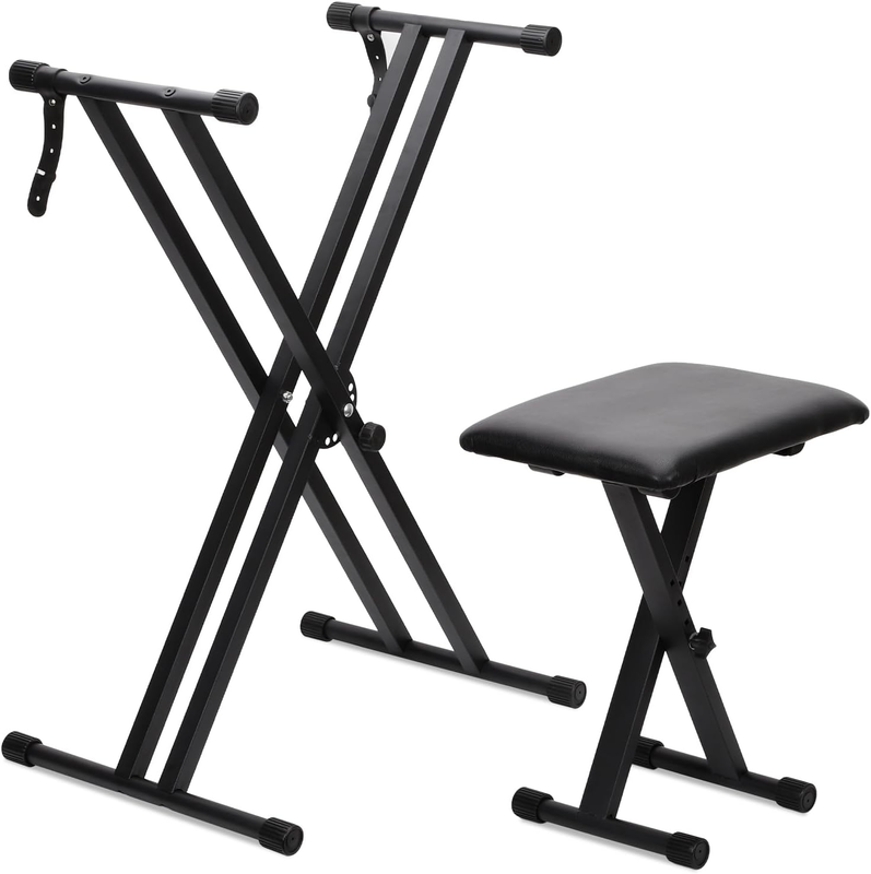 Keyboard Stands and Bench Set,Double-X Keyboard Stand Adjustable & Portable Digi