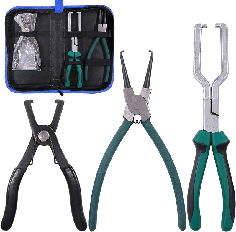 Fuel Line Pliers Set, 9 Inch Fuel Filter Caliper Hose Pipe Clamp Clip and 80 Deg
