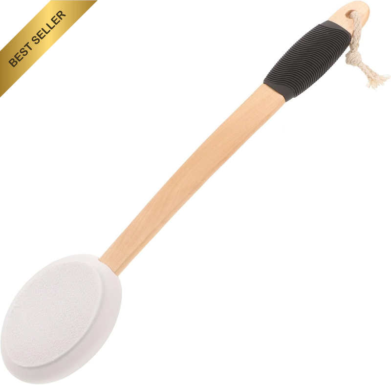 Shower Brush Sponge Long Handle Back Bath Sponge Lightweight Sponge on a Stick B