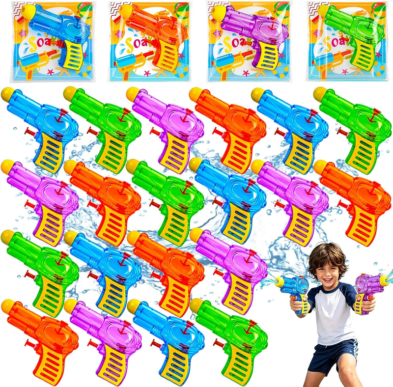 24 Pack Mini Water Guns Bulk Kids Summer Party Favors Beach Pool Squirt Guns