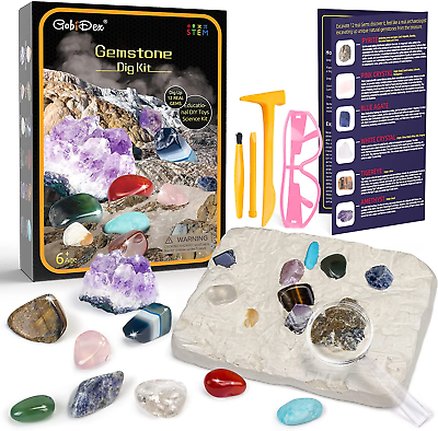 Gemstones Excavation Kit, Mineral Excavation Toys
