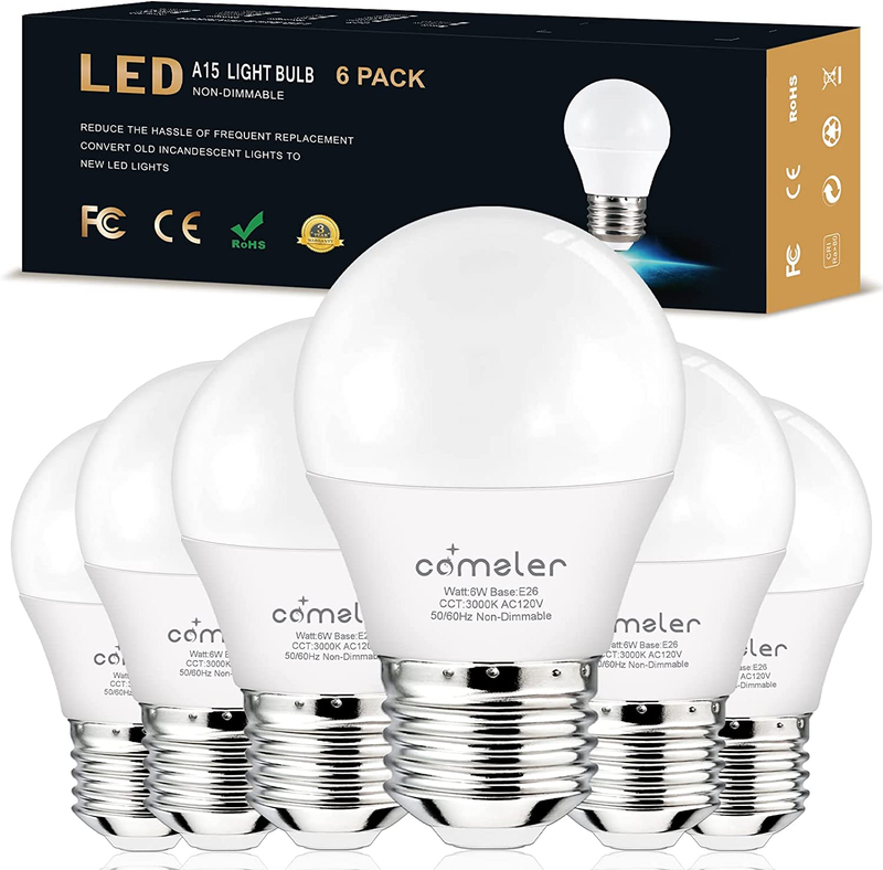 E26 LED Ceiling Fan Light Bulbs 3000K Soft Warm White, 60 Watt Equivalent Light