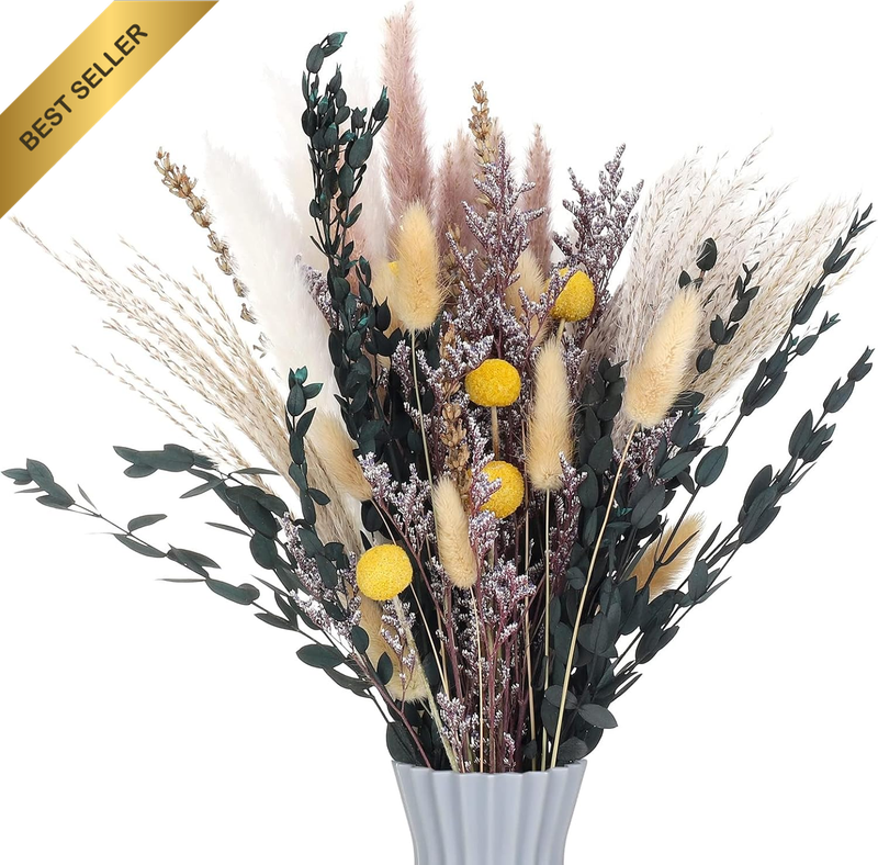 60 Pieces Dried Flowers Decoration Set Natural Pampas Grass Dried Flowers Plants