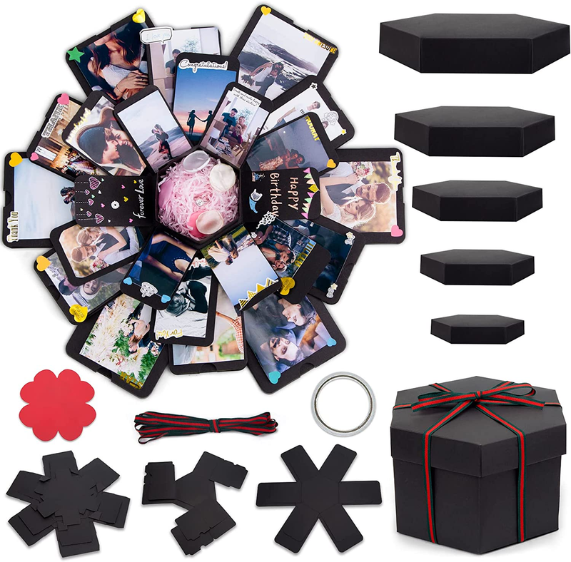 Koogel Explosion Gift Box, Surprise Exploding Love Box DIY Photo Album Box For