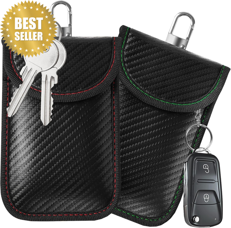 2 Pack Faraday Pouch for Car Keys, RFID Signal Blocking Bag, Car Key Fob Protect
