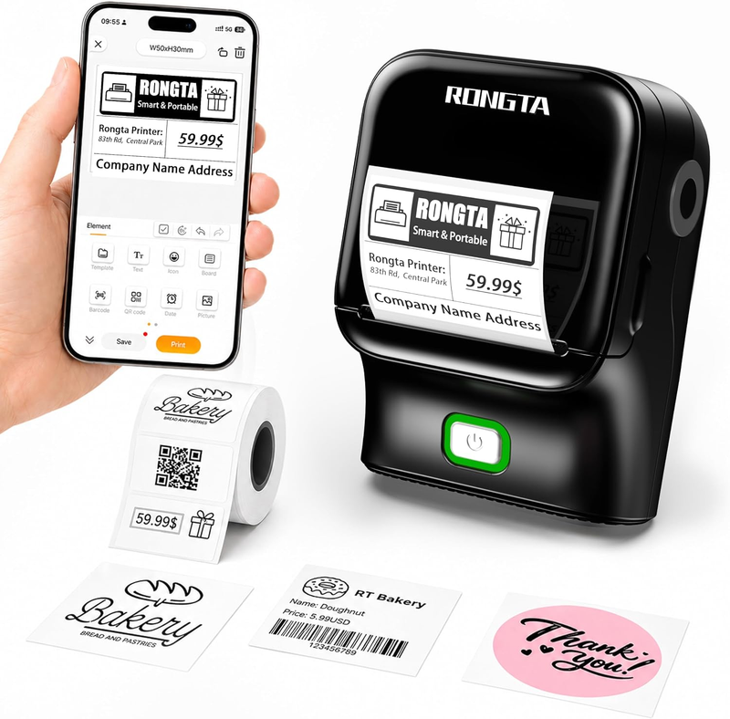 Bluetooth Label Maker Machine, Thermal Label Printer Easy to Use for Office, Hom