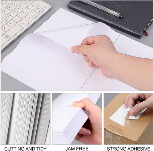 200 Premium 8.5x5.5 Half Sheet Shipping Blank Labels Self Adhesive 2 Per Sheet 