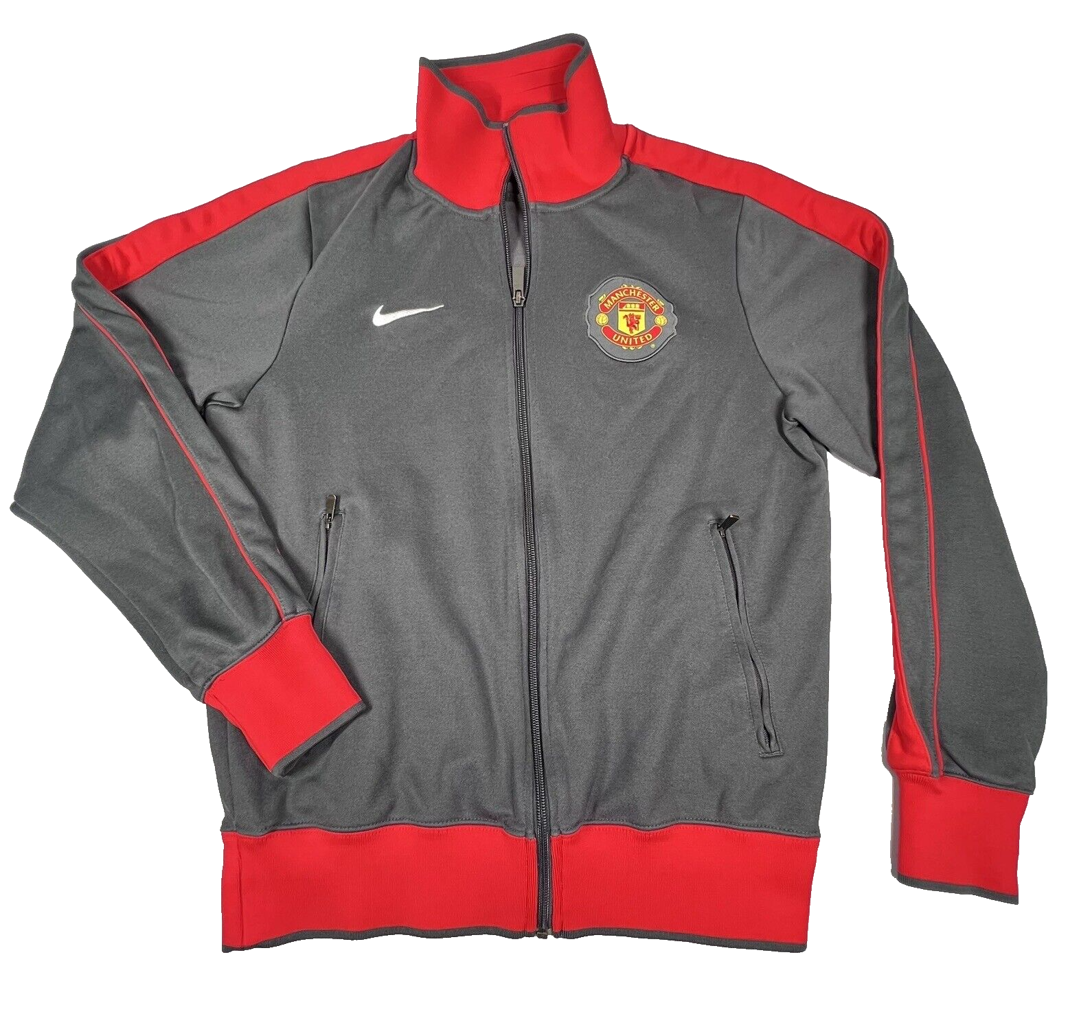 Nike Manchester United FC Track Jacket Small Gray & Red Full Nike Manchester United FC Track Jacket Small Gray & Red Full