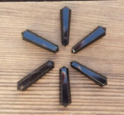 OBSIDIAN DOUBLE TERMINATED GEMSTONE CRYSTAL PENCIL POINT (ONE)