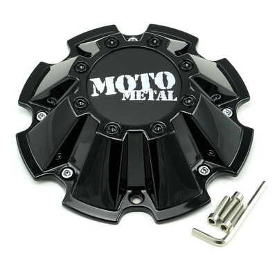 NEW Moto Metal Gloss Black Wheel Center Cap w/ Screws 5/6/8