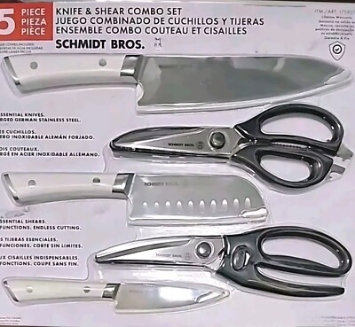 SCHMIDT BROS. 5pc. Chef Choice Knife & Shear Combo Set German Stainless Steel 