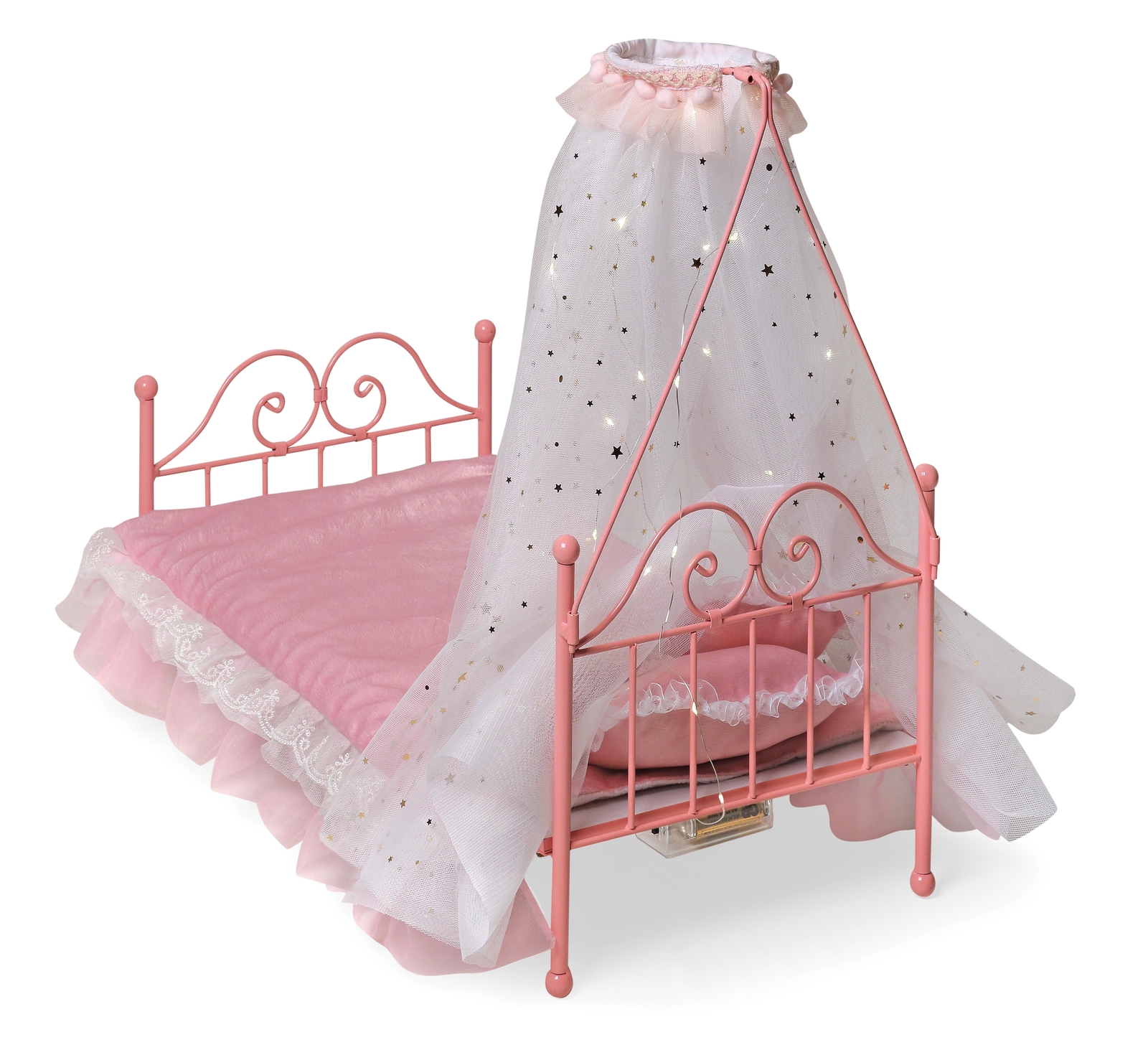 Doll Bed W/ Bedding Canopy Fits 18" Dolls Dollhouse ...