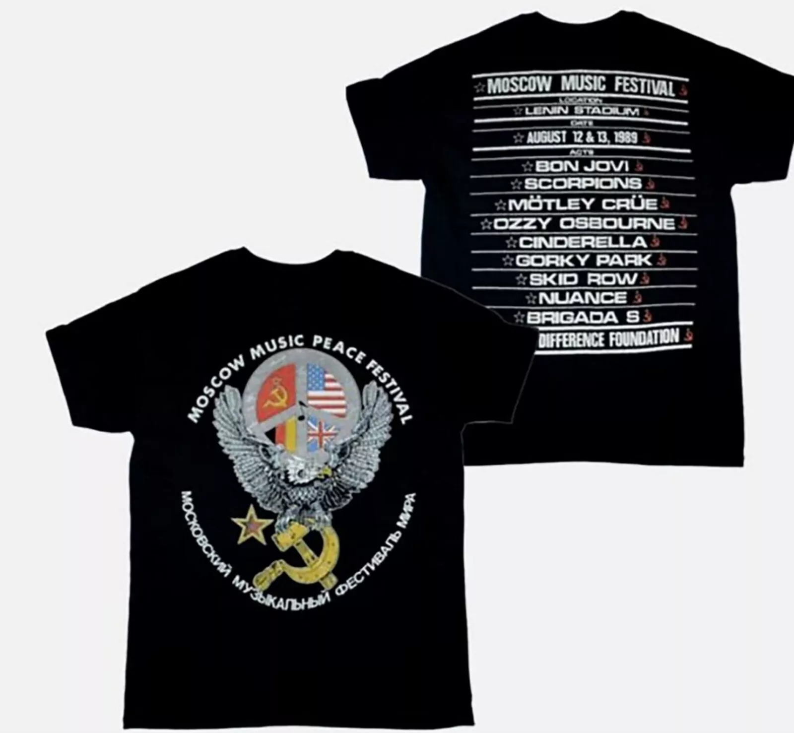 Bon Jovi Moscow Music Peace Festival 1989 T Shirt Full Size Bon Jovi Moscow Music Peace Festival 1989 T Shirt Full Size