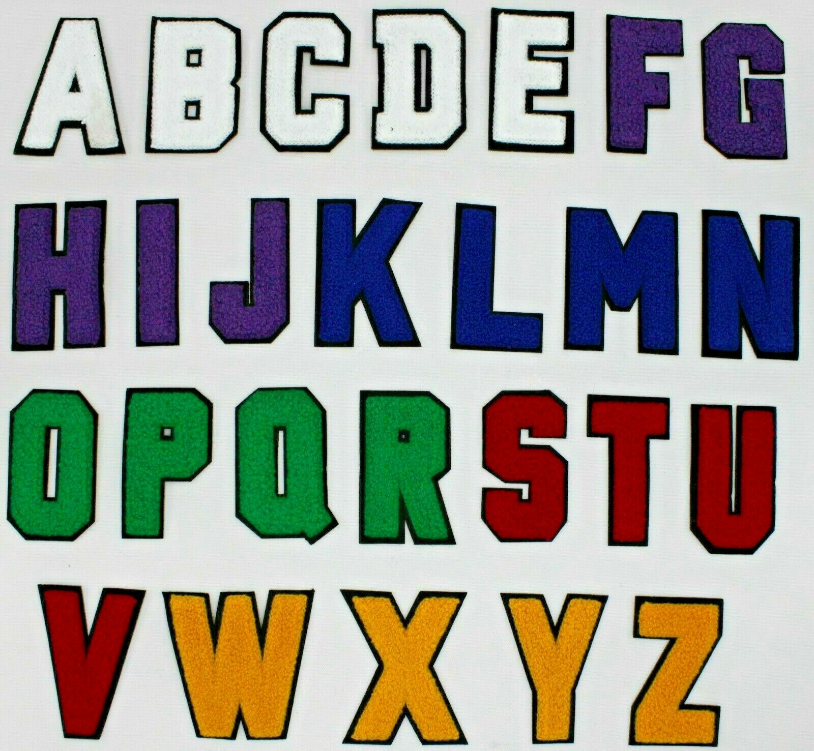 3in Chenille Letter w/ Black Background