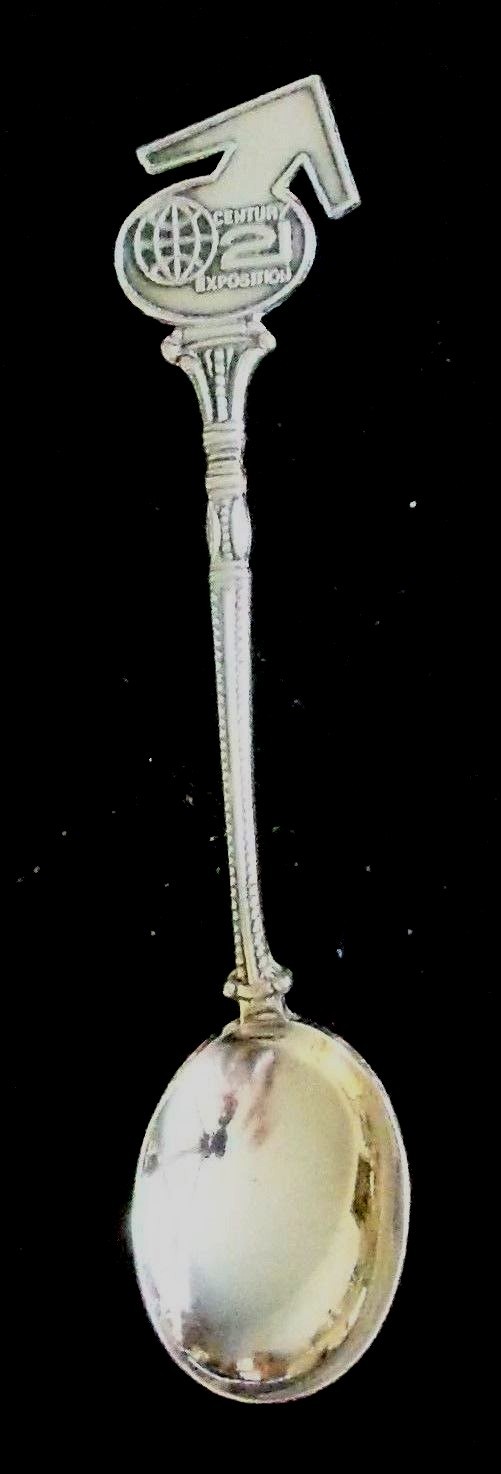 Seattle World Fair 1962 Sliverplate Souvinir Spoon, 4 1/4 in long