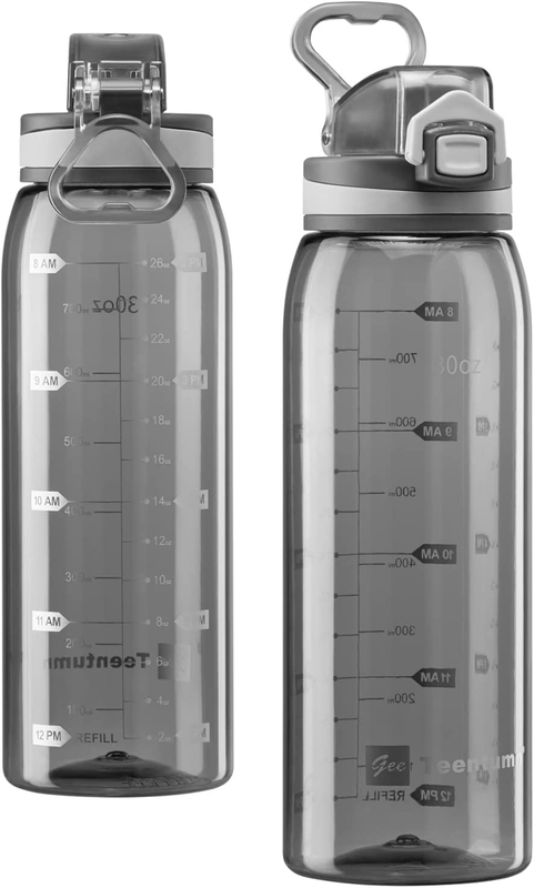 With Time Markers, Large Durable Gym Plastic Bottle