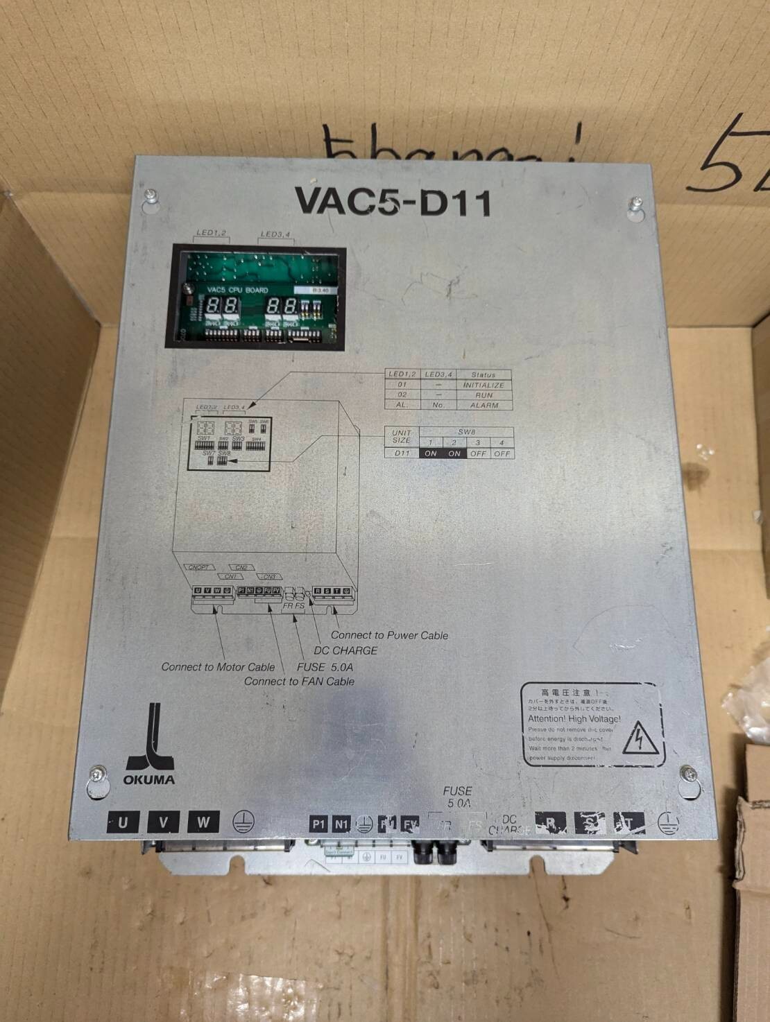 OKUMA VAC5-D11 U1222-0006-001-12 AC Spindle Drive US customs