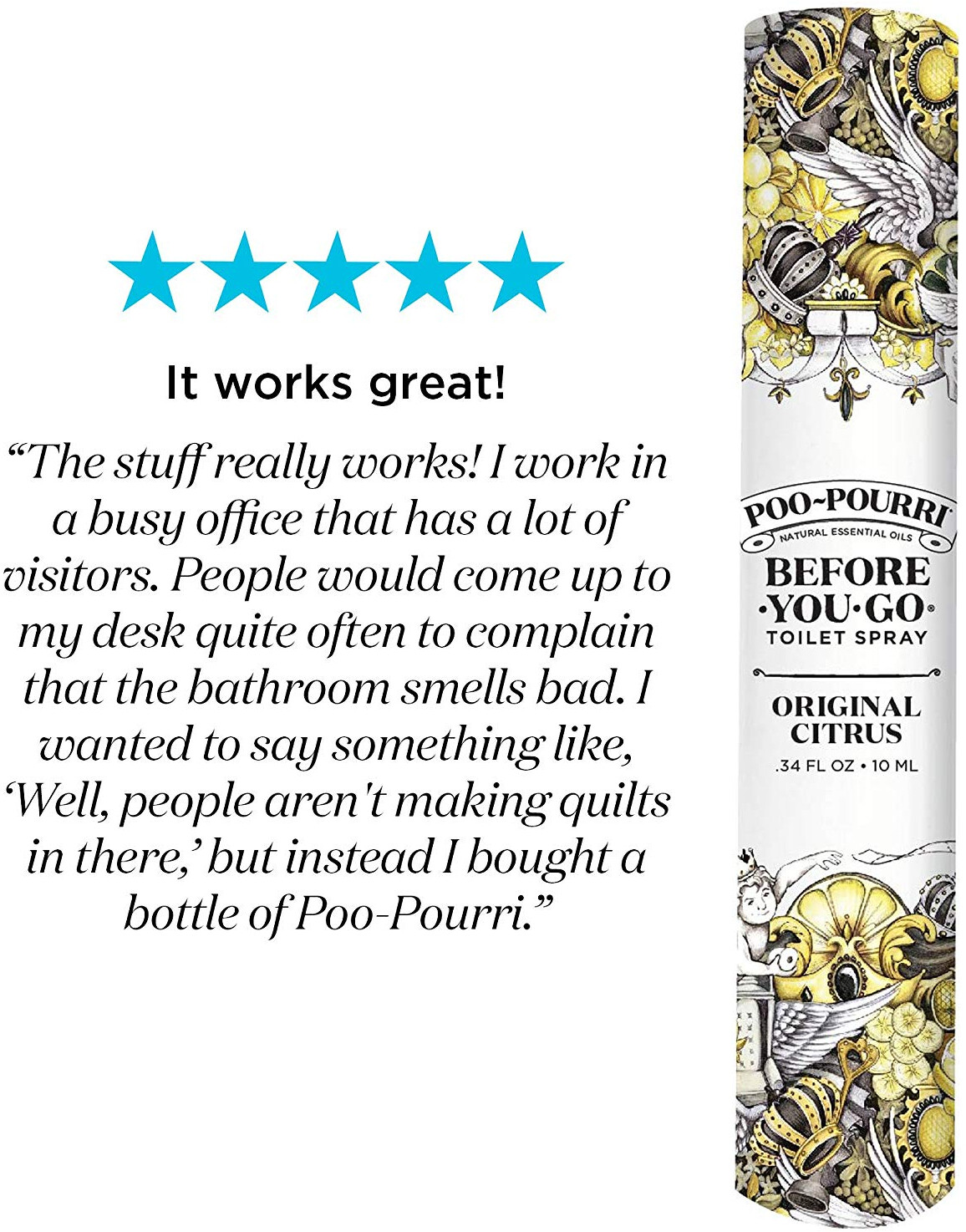 Poo-Pourri Before-You-Go Toilet Spray 10-ML Travel Size, Original Citrus Scent