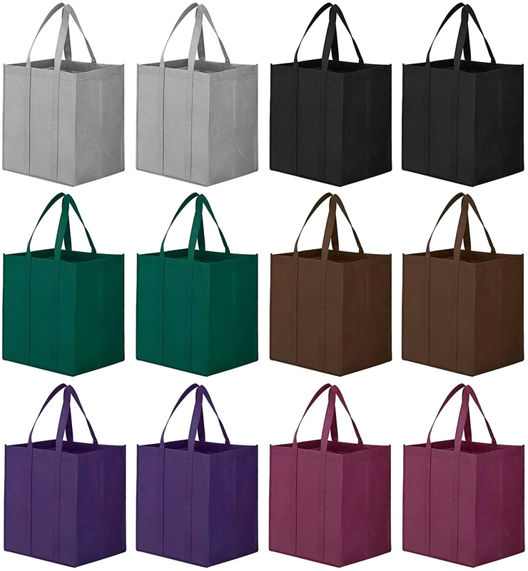 12 Pack-planet E Reusable Grocery Shopping Bags- Large Fol