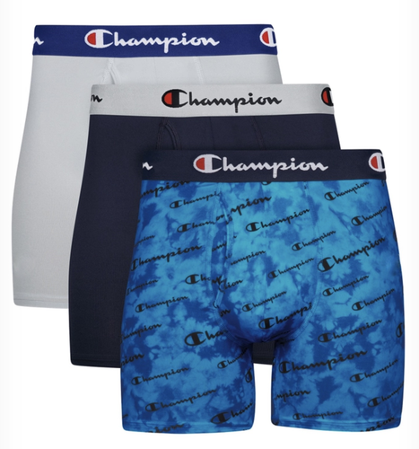 CHAMPION 3 Pack Everyday Active Stretch Blue Grey Boxer Briefs Underwear Mens L eBay