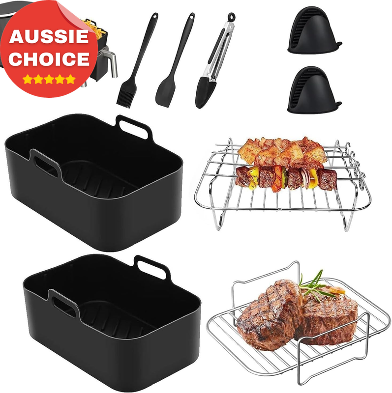 9-Piece Air Fryer Accessories Set Silicone Liners Food Grade Heat Resistant UK