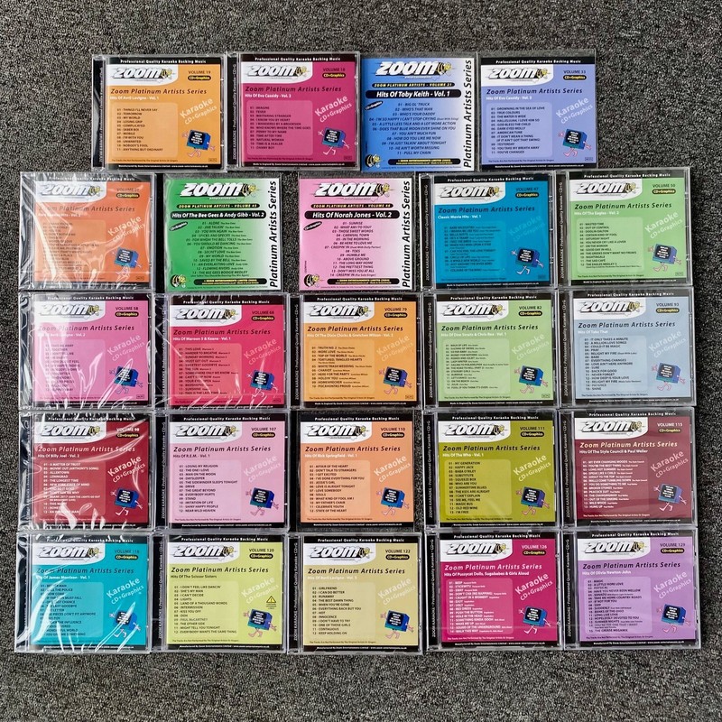24 Brand New Zoom Karaoke Cd+G Discs - Platinum Artists Series - Karaoke Music