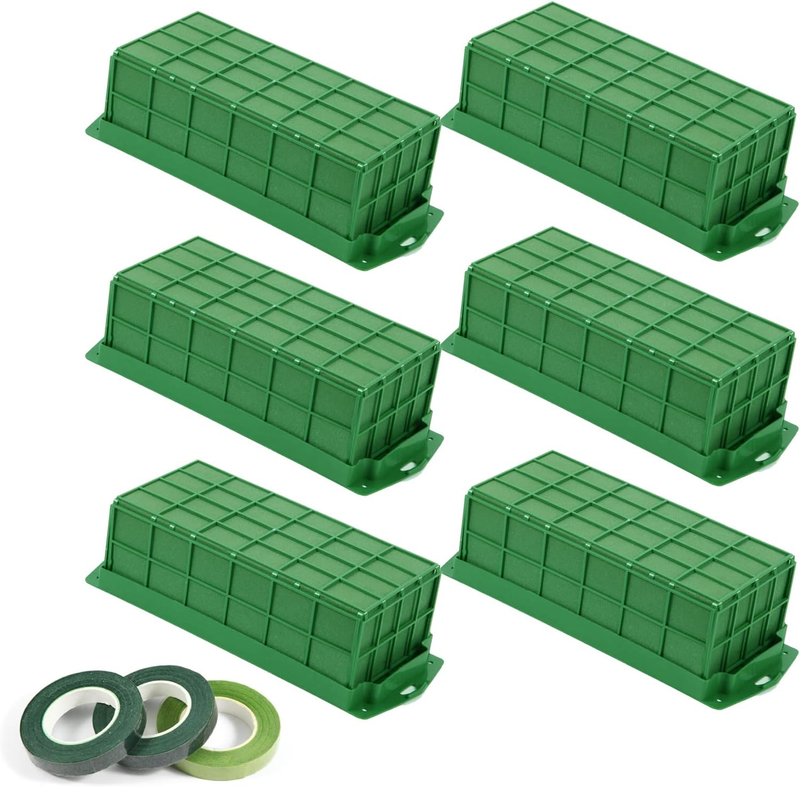 6 Pack Floral Foam Cage, 6 Pack Flower Cage Holder with Floral Foam Blocks for A