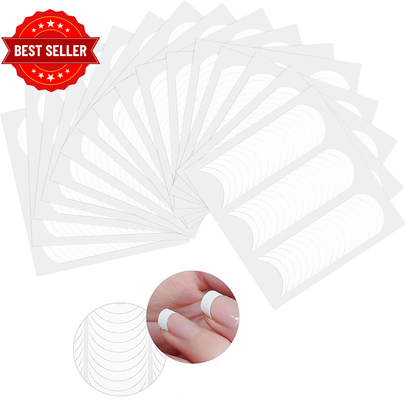 50 Sheets 2400 Pieces French Manicure Nail Sticker Strips, Nail Tips Guides Self