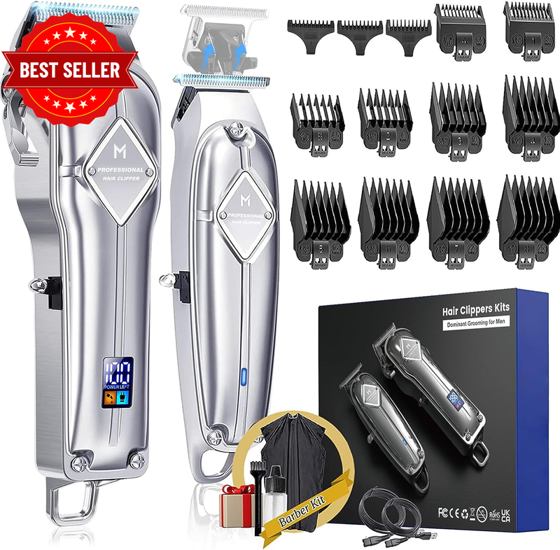 Limural Hair Clippers for Men + Cordless Close Cutting T-Blade Trimmer Kit, Prof