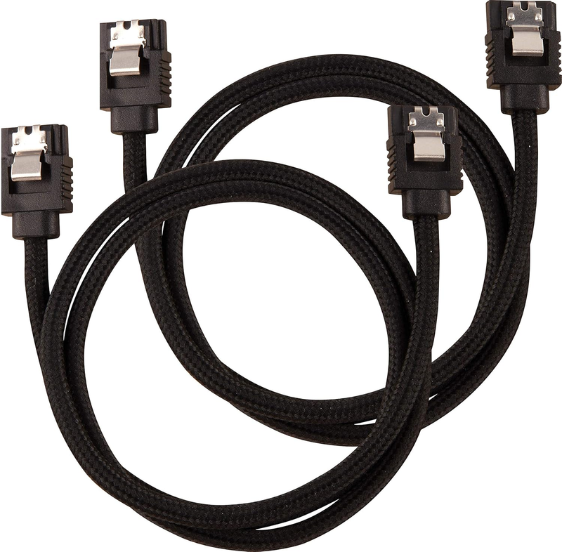 Premium Sleeved SATA Cable - SATA 6Gbps 60Cm, Black