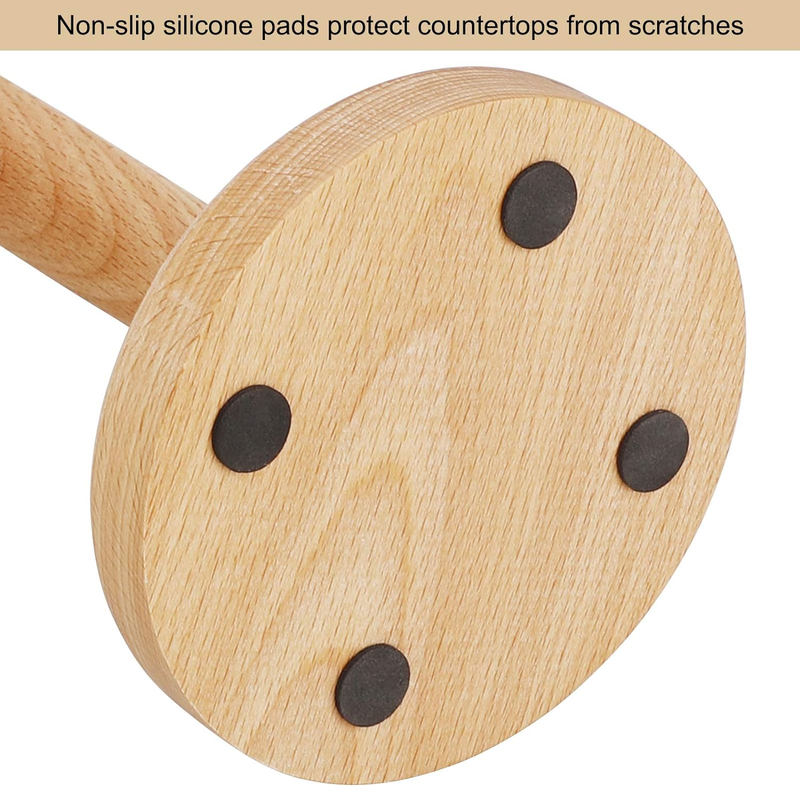 Bamboo Paper Towel Holder, Kitchen Paper Holder Countertop Stand up Towels Roll
