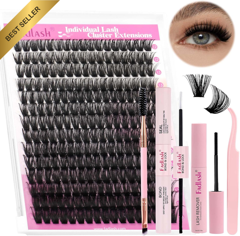 DIY Lash Extension Kit Individual Lashes Cluster D Curl Eyelash Extension Kit D
