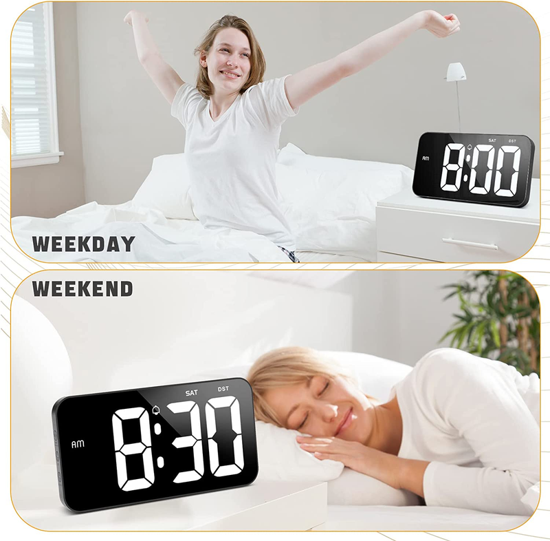 Digital Wall Clock, 11 Inch Large Display Clocks with USB Charge(Adapter Include