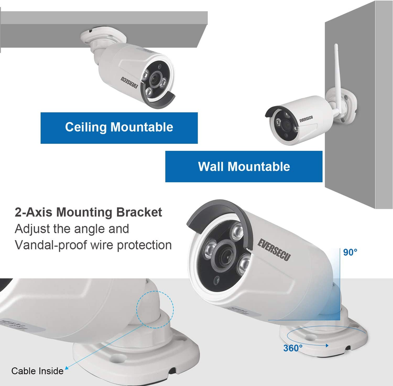[8CH Expandable] 2K 3MP Home Security Cameras System with 12 Inch Monitor & NVR