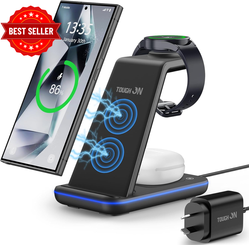 Wireless Charger for Samsung Galaxy, 3 in 1 Charging Station | Compatible with S