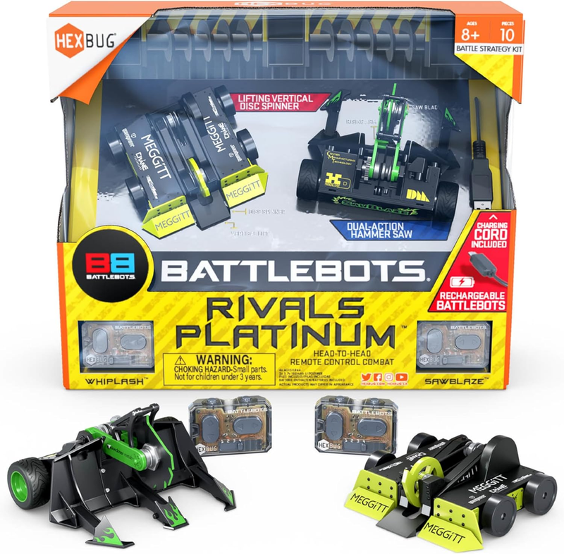 HEXBUG Battlebots Rivals Platinum (Whiplash & Sawblaze), Remote Control Robot To