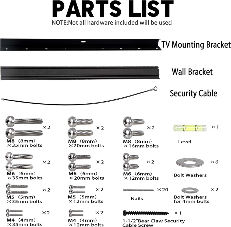 No Stud TV Wall Mount, Drywall Studless TV Hanger No Damage, No Drill, Non Screw