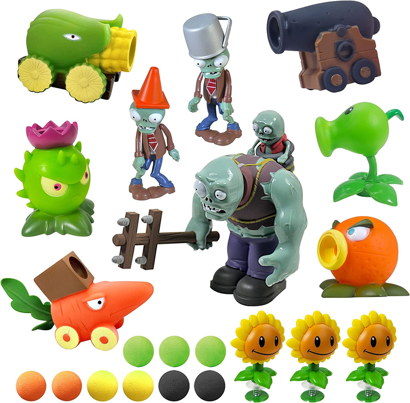 Plants and Zombies Toys Action Figures Kids Birthday Gift Box Free Storage Box