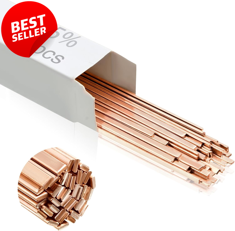 7.5% Silver Brazing Rods BCuP-3 Flat 0.050x1/8x10 HVAC 40pcs - US