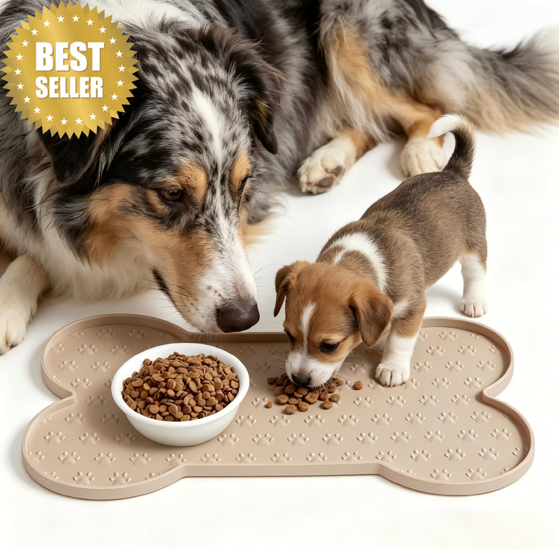 Waterproof Silicone Pet Feeding Mat with Raised Edge, Anti-Slip, Thickened Place