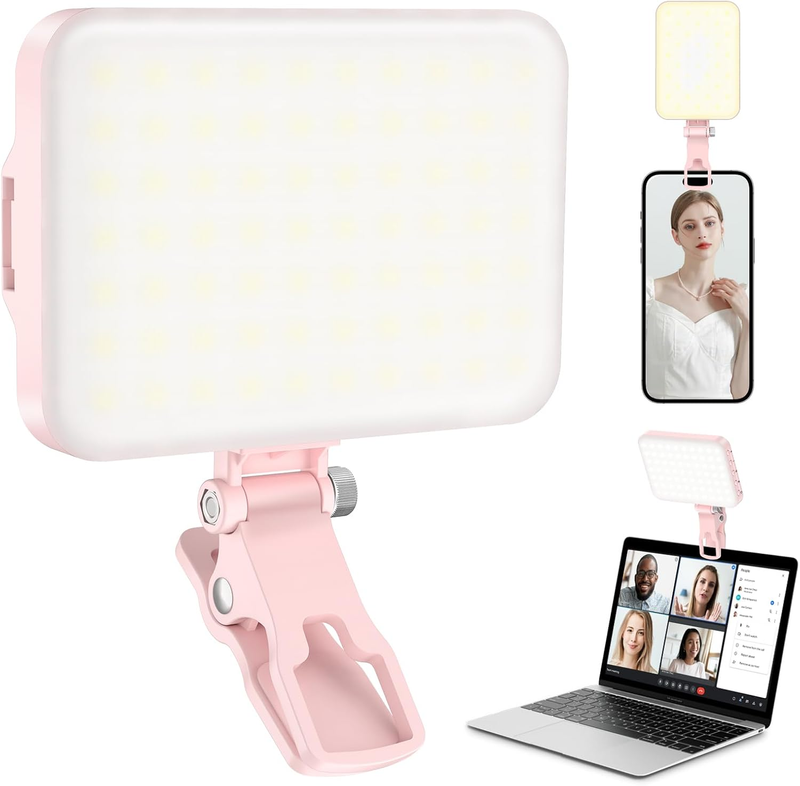 60 LED Selfie Light Portable Clip For Phone Fill Light Rechargeable 2200mAh Clip On Light 3