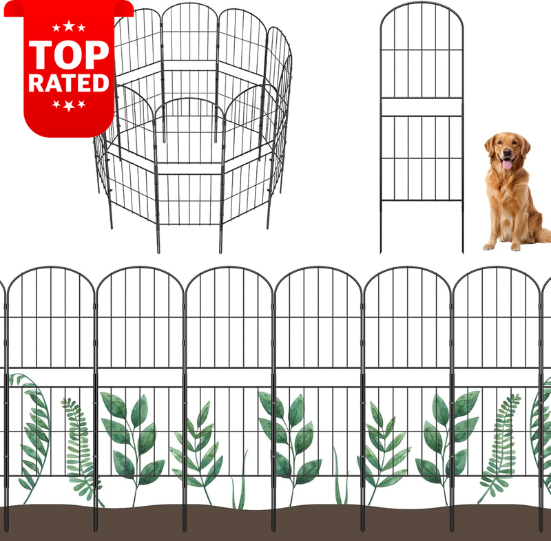 Rustproof Garden Fence 10 Pack Metal Wire Panel Dog Barrier 92cm Outdoor Decor
