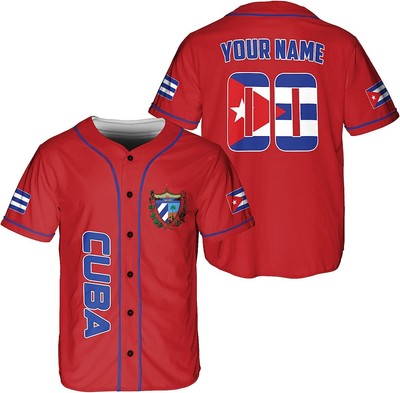 Personalized Cuba Baseball Jersey Shirt, Cuba Flag Jersey, Cuban Jersey for Men