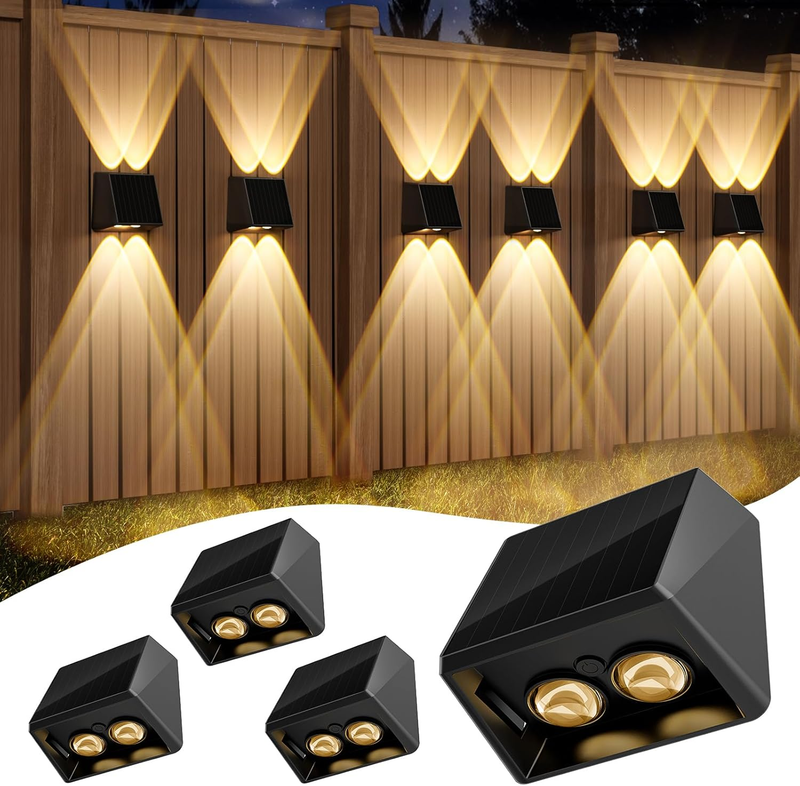 up down Solar Wall Light Outdoor, Solar Fence Lights IP65 Waterproof