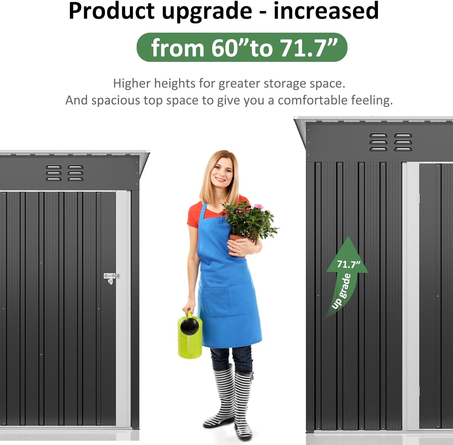 Outdoor Storage Shed, Large Garden Shed with Updated Frame Structure  VIWAT 5x3